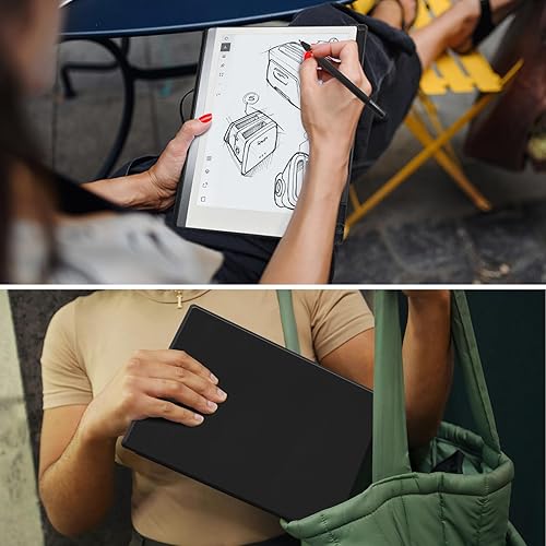Miniatura 7 de Funda para tableta de papel Remarkable 2 de 10.3 pulgadas lanzada en 2020, ligera y dura, funda protectora con soporte para bolígrafo integrado,