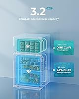 Vista 2 de Euhomy - Refrigerador miniatura con congelador, 3.2 pies cúbicos, refrigerador miniatura con congelador, refrigerador de dormitorio con congelador