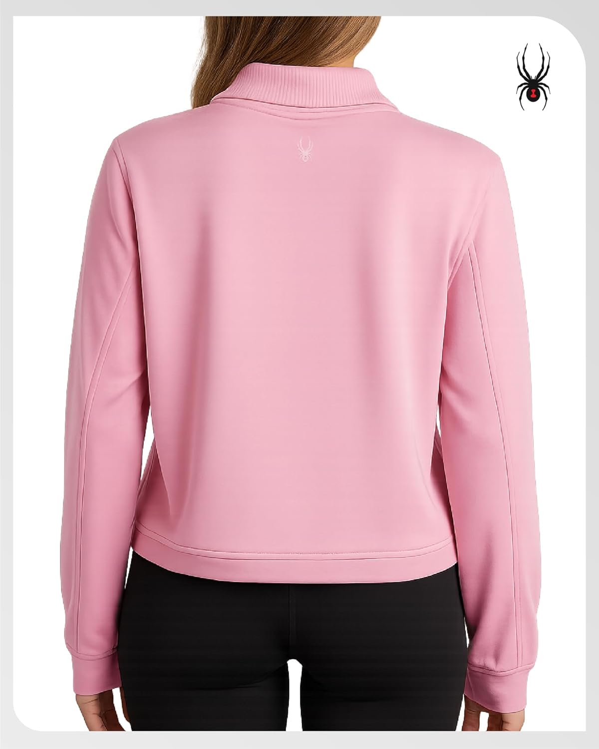 Spyder Womens Quarter Zip Pullover - Performance Fleece Mock Neck Sweatshirt for Women - Workout Sweater for Golf Hiking Gym - Image 2