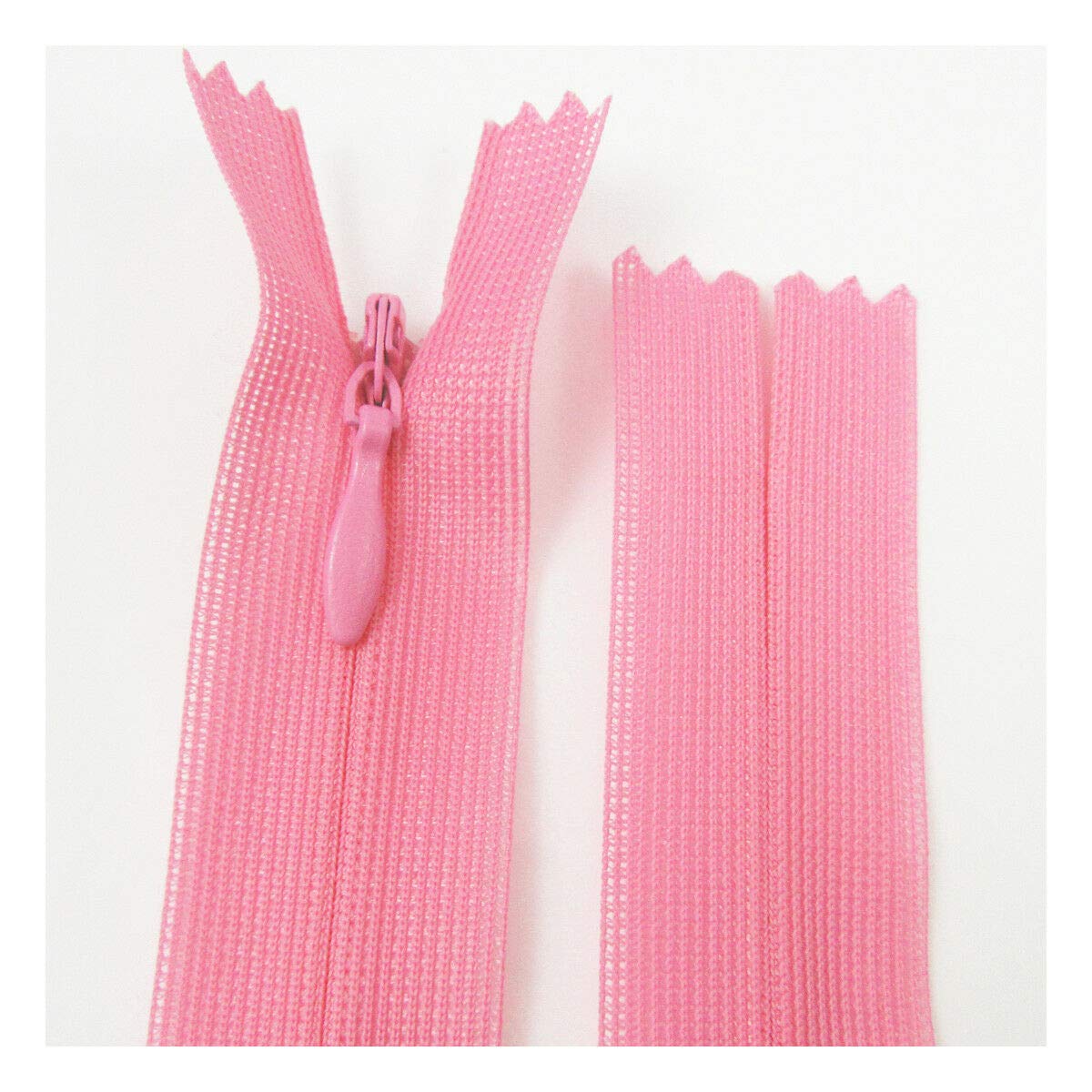 Pack of 10 Concealed No.3 Invisible Nylon ZIPS *19 Colours * 8 Sizes * Closed END Zip Sewing Repairs (Pink NZ141, 10 Inch)
