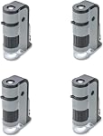 Carson MicroFlip 100x-250x LED and UV Lighted Pocket Microscope with Flip Down Slide Base and Smartphone Digiscoping Clip