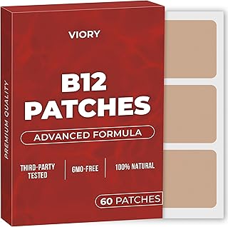 VIORY B12 Patches (Pack of 60) - 100% Natural Patch for Women and Men - Firming, Energy, Focus & Body Support - Enhanced Formula