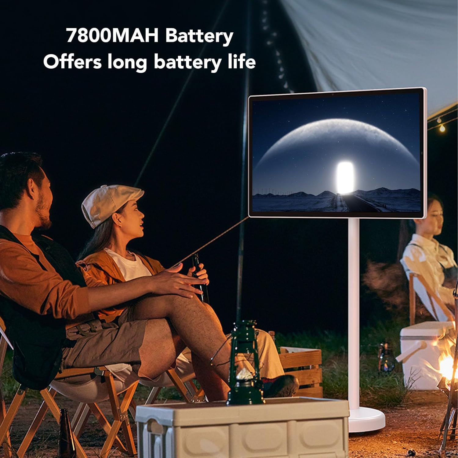 24 Inch Portable Monitor, Smart Touch Screen TV with Built in Battery, High Definition LCD Screen, Floor Standing Display Screen for Home (US Plug) - Image 4