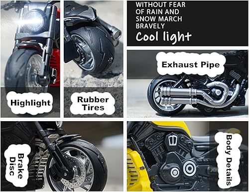 Miniatura 4 de Juguete de motocicleta para tirar hacia atrás, regalo de moto con iluminación musical, juguetes de motocicleta Wolverine para niños de 3 a 12 años