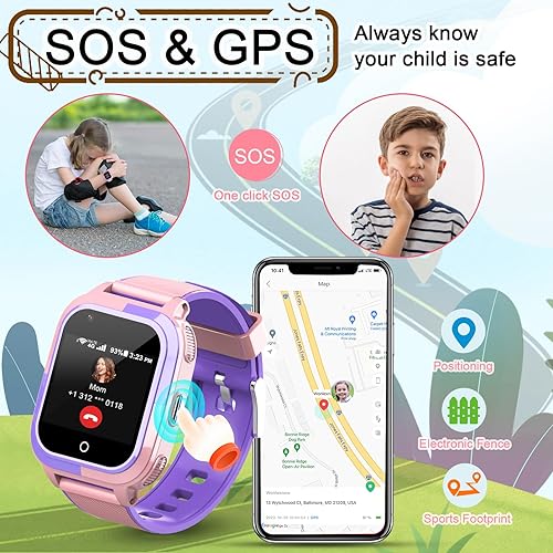 Miniatura 2 de Wonlex Reloj inteligente para niños con tarjeta SIM, rastreador GPS 4G para niños, compatible con línea de Whatsapp, llamadas en tiempo real,