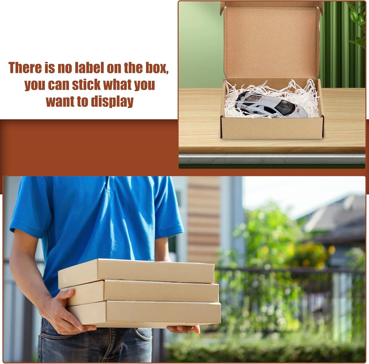 BJADE'S Shipping Boxes 8x6x2 Inches,25 Pack Medium Corrugated Cardboard Mailer Box for Mailing,Presents Packing,Moving and Storage
