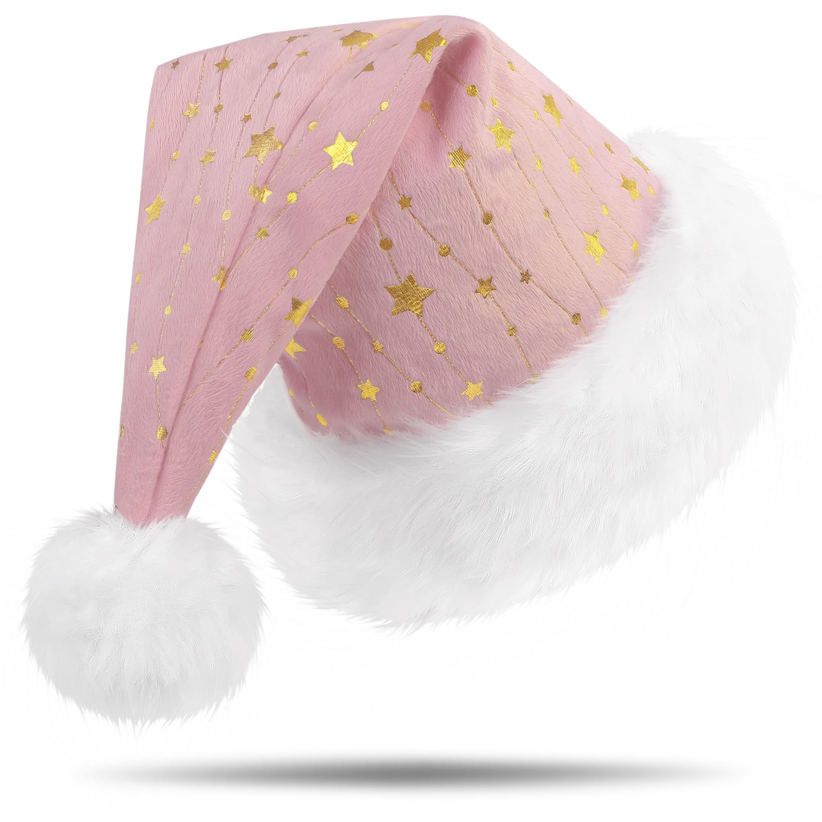 AOFITEE Christmas Hats, Santa Hats Christmas Hats for Adults, Unisex Plush Santa Hat with Faux Fur, Christmas Hats Velvet Comfy Santa Hats for Christmas Party, Luxury Santa Hat for Christmas