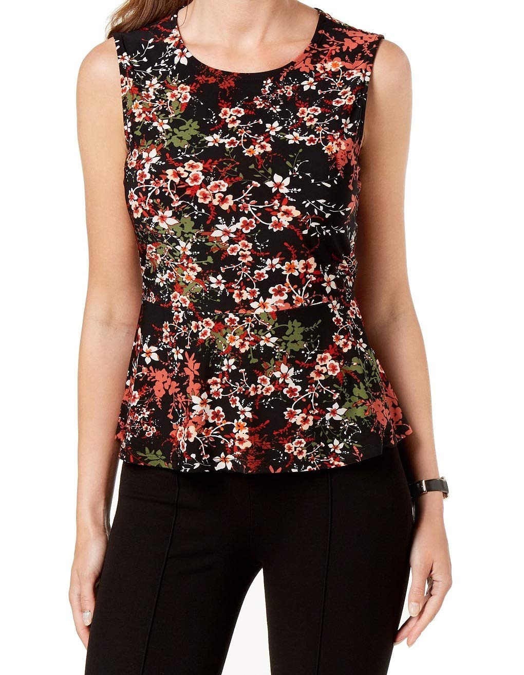 Nine West Top da Donna con Maniche ad Aletta, Asimmetrico