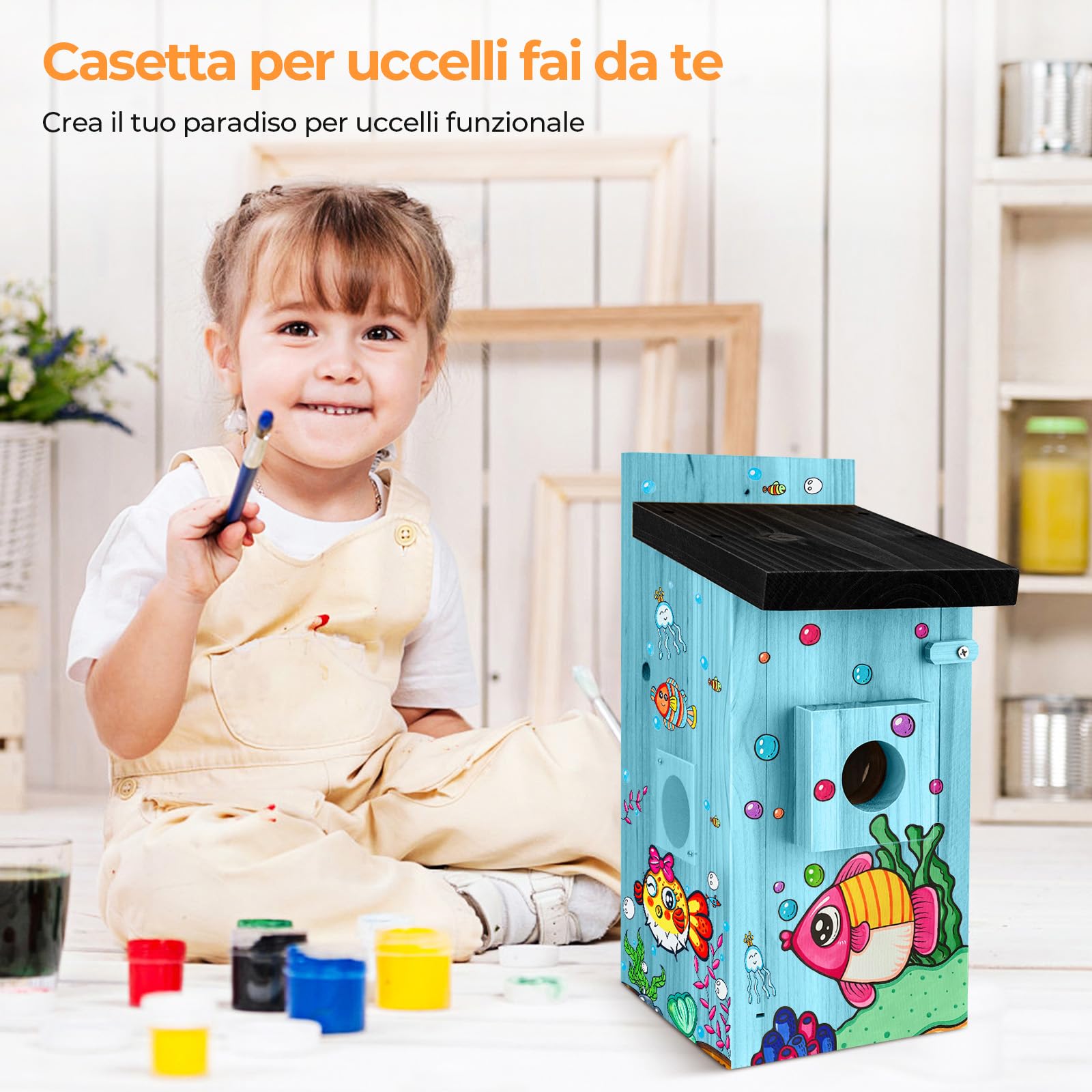RAINBEAN Bird House with Camera, nidificatore con fotocamera, 4 milioni di pixel, telecamera per uccelli per esterni, osservazione in tempo reale della nidificazione e della covata di uccelli