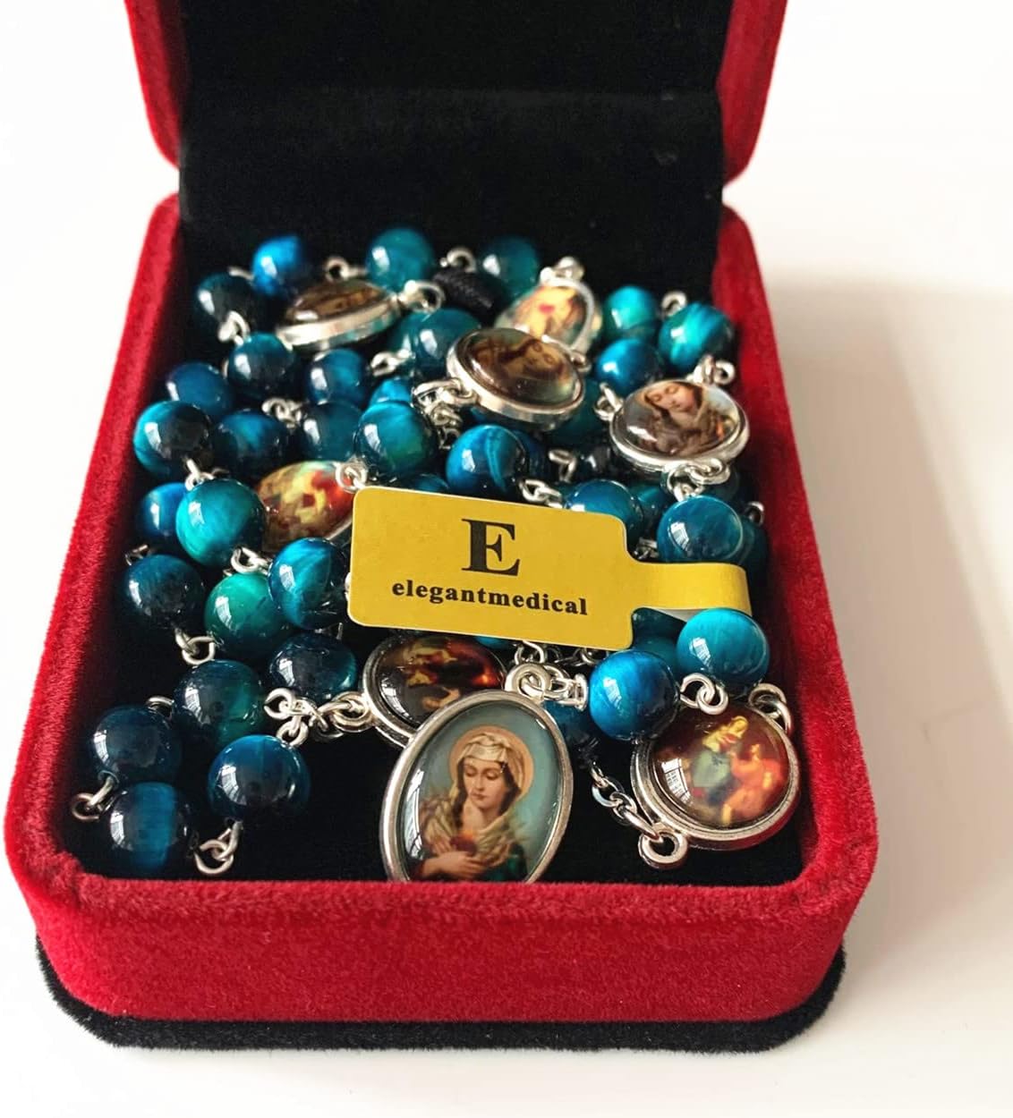 elegantmedical SEVEN 7 SORROWS MARY Rosary Necklace Catholic