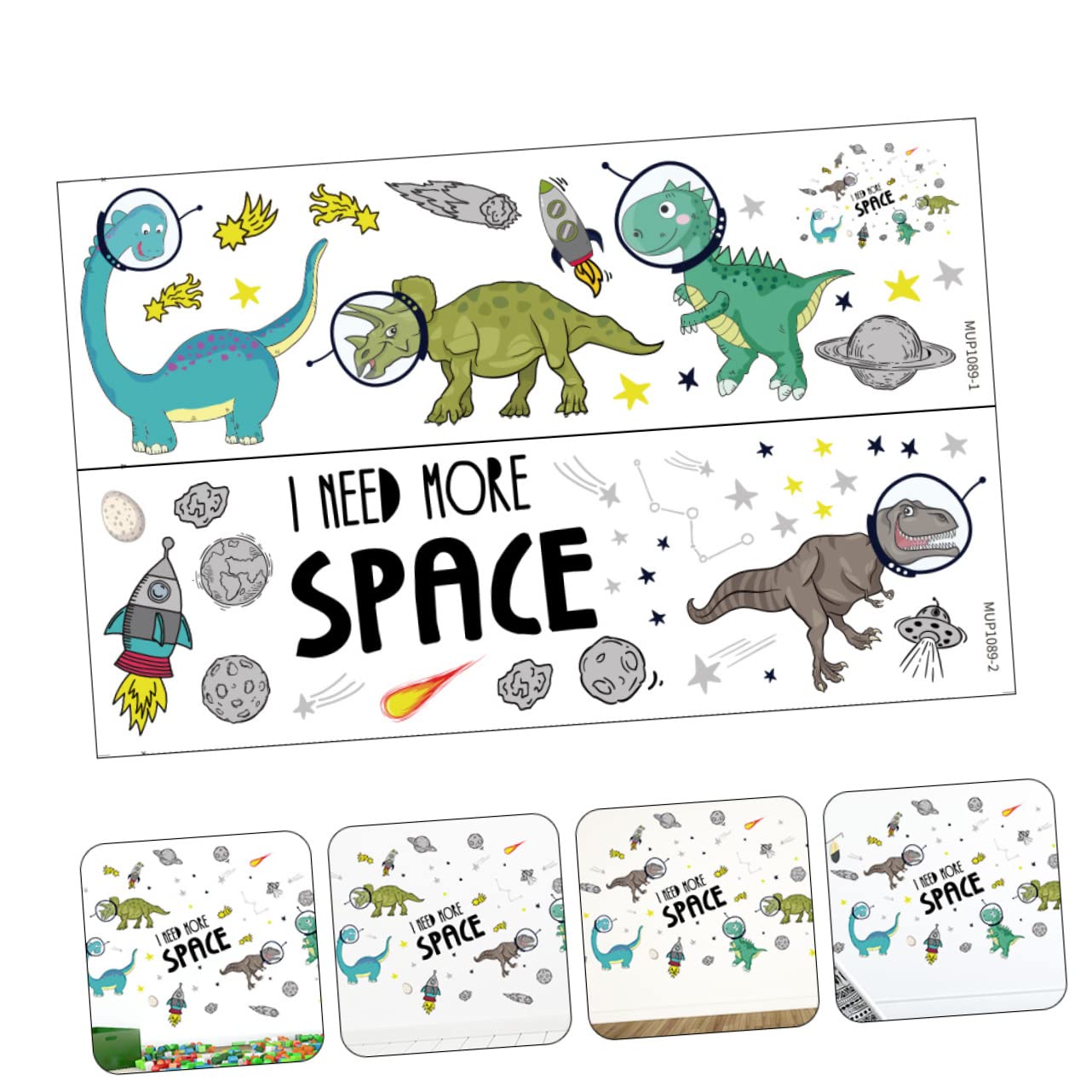 TOYANDONA 4piezas Pósteres Adhesivos De Dinosaurios Coloridos Para Pared Infantil Decoración Removible Para Guarderías y Habitaciones