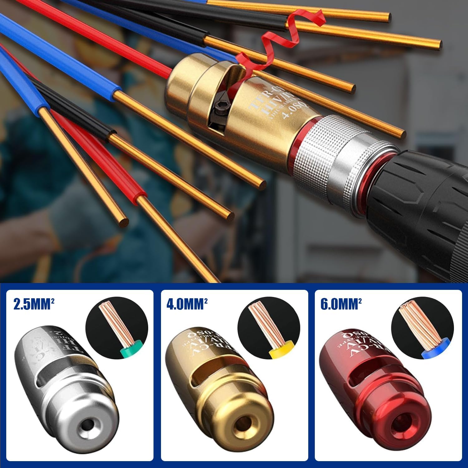 Blendixy - Wirnigpro Wire Stripping Tool Wire Twisting Connector, Wiring Pro Wire Stripper, Drill Wire Stripper and Twister, Wire Twister for Drill