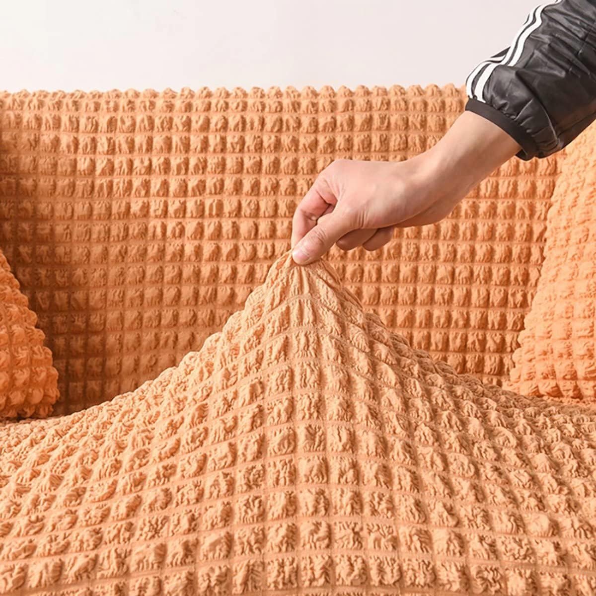 My-baby Loveseat Slipcover Pumpkin Loveseat Cover Stretch Spandex Sofa Slipcovers Durable Furniture Protector Love Seat with Skirt,57" to 72",Pumpkin