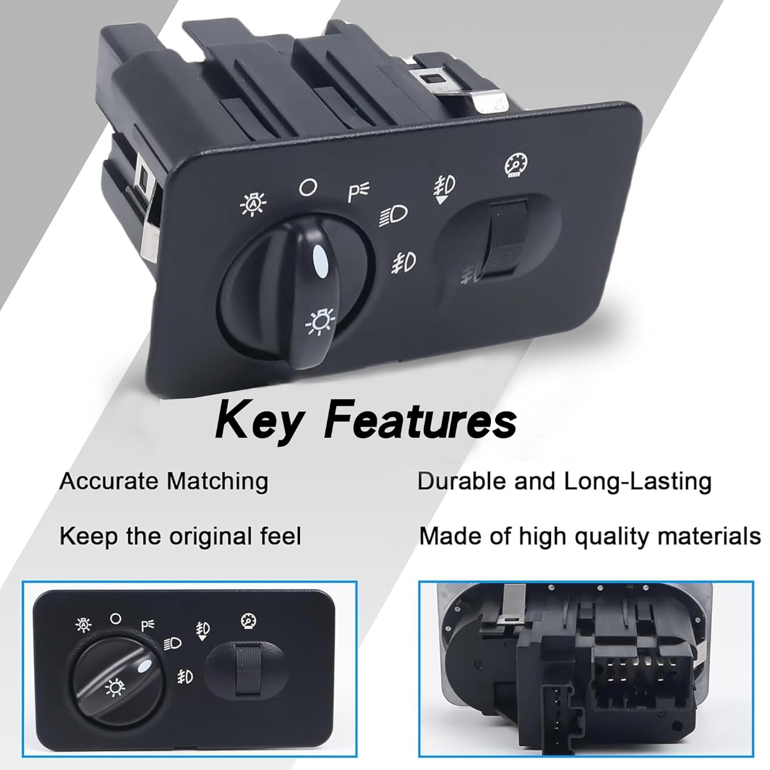 Headlight Switch Compatible with Ford Super Duty F-250 F-350 F-450 F-550 2002-2004, Controls Headlamp Driving Lamp & Fog Lights, Replaces 2C3Z11654DAA 2C3Z11654DAB 1S6162