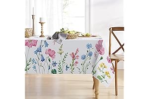 Spring Summer Floral Tablecloth 60 x 84 Inch