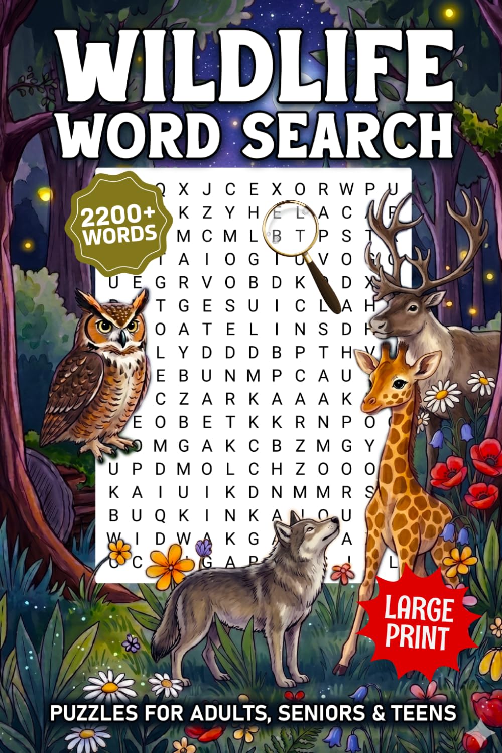 Wildlife Large Print Word Search For Seniors: Fun Wild Life Themed Word Find Puzzles For Adults & Teens, Nature Word Searches With Solutions