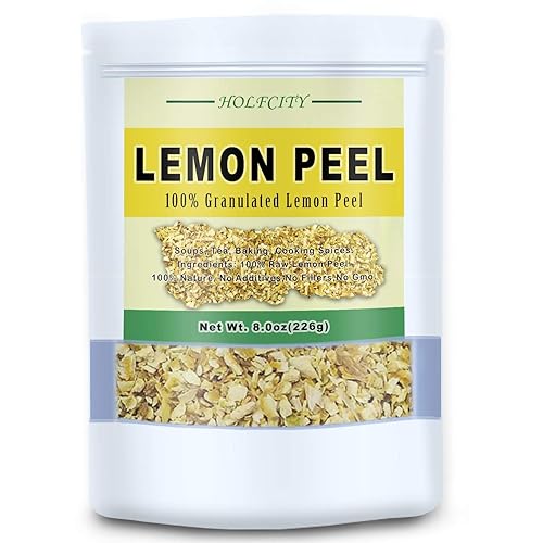 Gránulos naturales de cáscara de limón, cáscara de limón 100% pura para té de hierbas y especias, 8.0 onzas (7.97 oz)