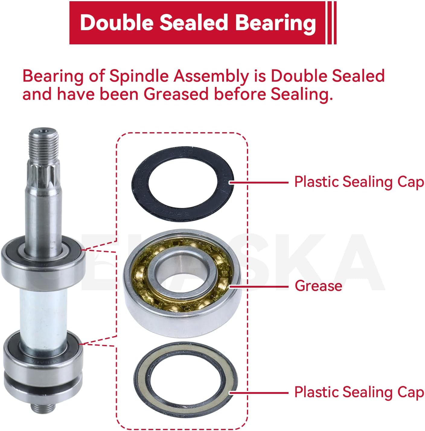 GELASKA 3 Pack 918-06978 Spindle Asssembly with 954-04329A Belt Replaces 618-06978 for Cub Cadet RZT-L54, Rzt-Lx54, RZT-L54KH, RZT-L54KW, RZT-S54, RZT-S54KW, RZT-S54KH, ZT1-54, ZT2-54, Rzt-Sx54 Mowers