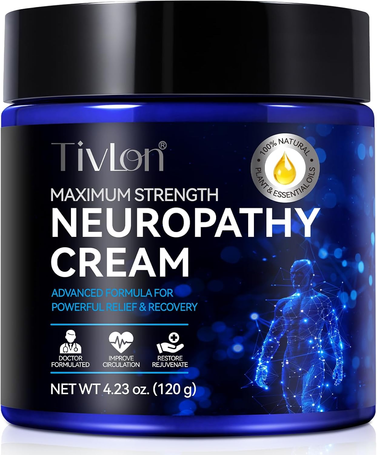 Neuropathy Nerve Care Cream for Feet, Hands, Legs & Toes - Fast-Acting with Natural Ingredients to Soothe Tingling & Burning, Non-Greasy & Cooling for Comfort, 4.23oz