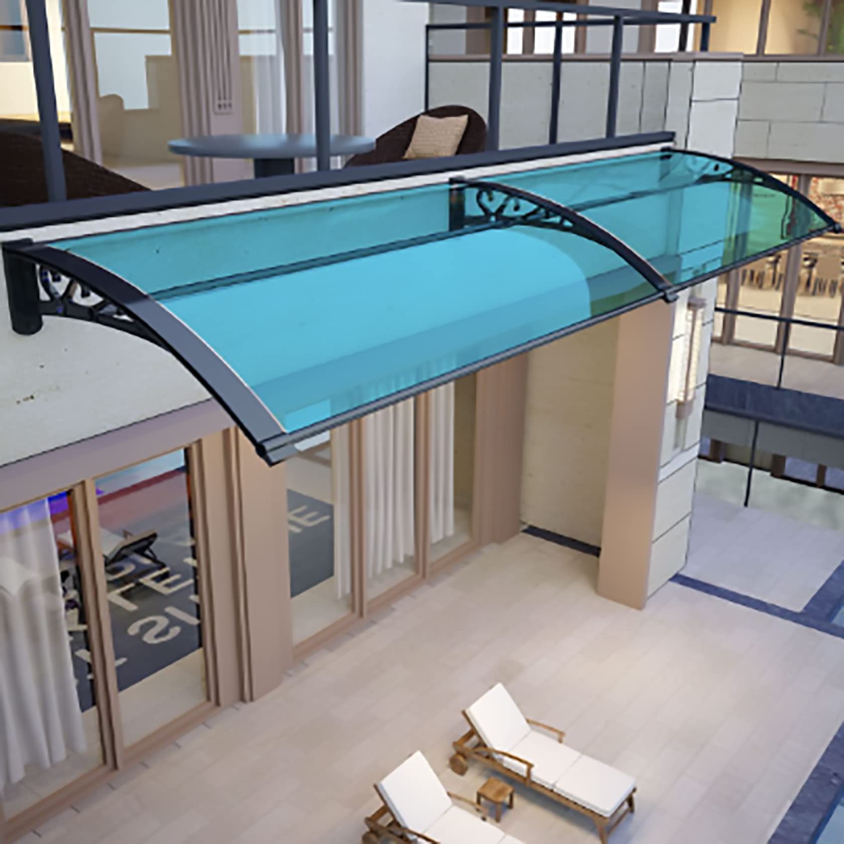 Awnings for Doors Window Awning Outdoor Patio Awning Canopy Door Window Awning, Exterior Front Door Awning for Sun Shutter, Rain and Snow Protection 120x120cm/47x47in A