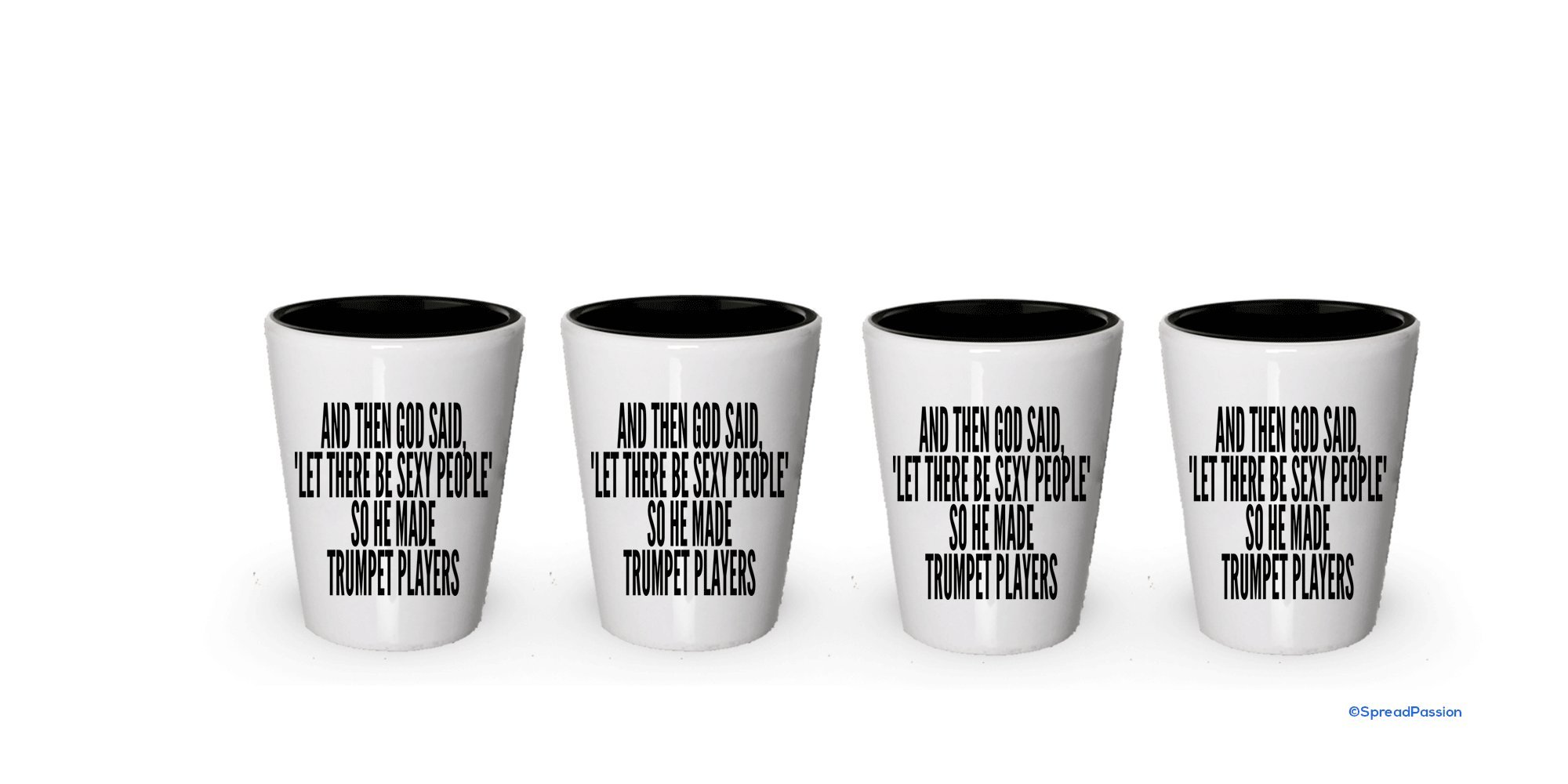 Cadeaux pour sexy personnes – et puis God Said Let There Be sexy personnes que HE Made – Idée cadeau unique pour les professionnels de sexy (Trompette joueurs) White Exterior and Black Interior