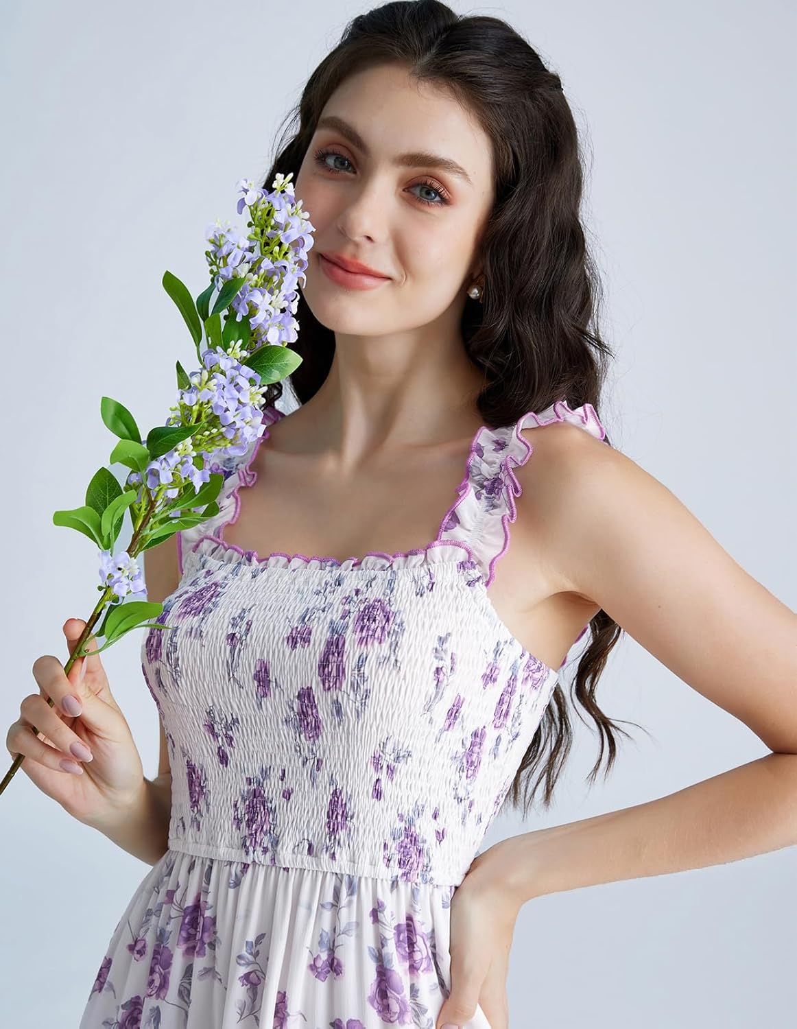 SCARLET DARKNESS Floral Dress for Women 2026 Flowy Sundress Smocked Cottagecore Dresses - Image 8