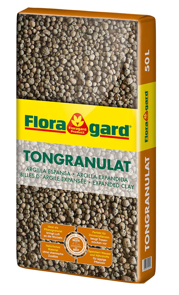 Floragard Blähton Tongranulat 50 L – natürliches Drainagematerial & Hydrokultursubstrat für Töpfe, Kübel, Zimmerpflanzen & Pflanzkästen – verhindert Staunässe, sorgt für Gute Belüftung