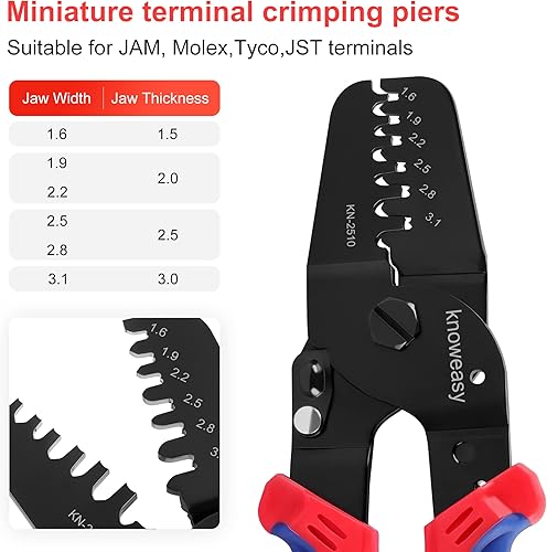 Vista 36 de Deutsch Crimper, knoweasy 4 Way Indent, 8 Impression Closed Barrel Crimper con herramienta de engarce Deutsch para contactos Deutsch – Calibre 14