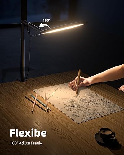 Miniatura 4 de Weilisi 10.2" Desk Ring Light with Stand for Video Call, Ring Light for Desk with Clamp, 360° Rotate & Flexible Height Desk Light, Adjust Arm Desk