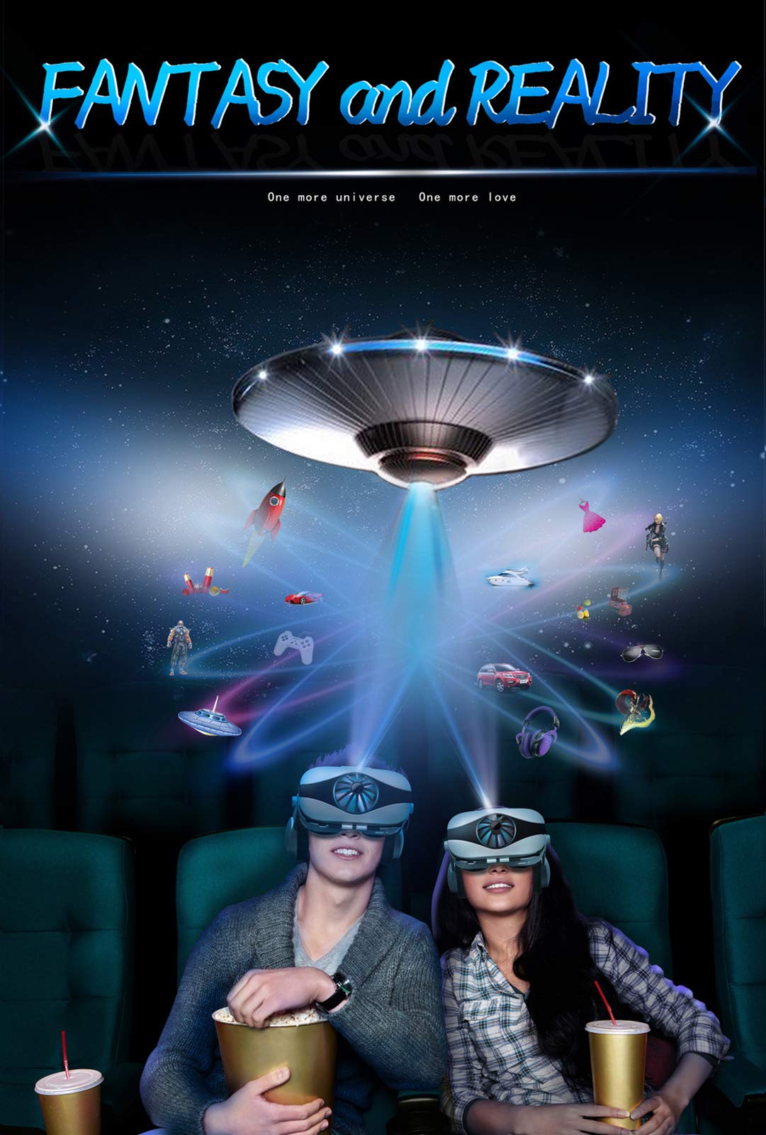 3D VR Gafas de Realidad Virtual VR Glasses, Auriculares Incorporados, Excelente disipación de Calor, 112 Grados FOV Botón, para Los Móviles de Pantalla 4.0-6.33 Pulgadas
