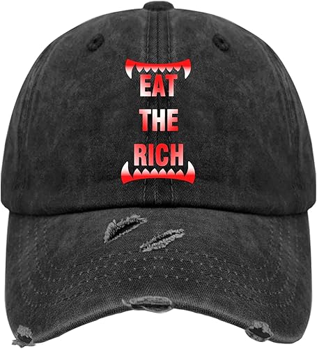 BAVARIANS Eat The Rich Trucker Hat America Hat AllBlack Mens Hats Gifts for Her Cool Hats