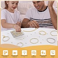 Vista 5 de 300 cuentas espaciadoras rellenas de oro para joyas, 0.157 in, plata, redondas, latón, cuentas para manualidades