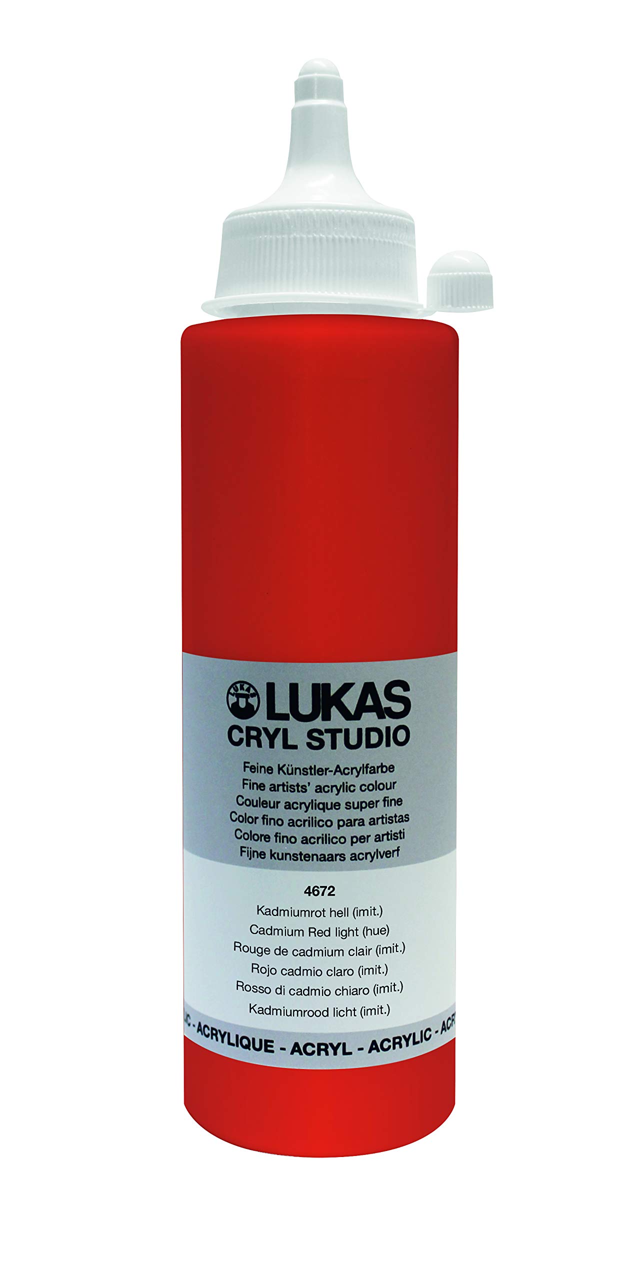 LUKAS CRYL Studio Acrylic - 250 ml Bottle - Cadmium Red Light Hue
