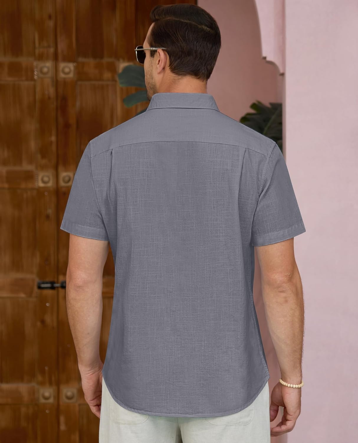 Lion Nardo Linen Shirts for Men Short Sleeve Linen Button Down Shirts Hawaiian Shirt for Men Beach Shirts Summer Shirts - Image 2