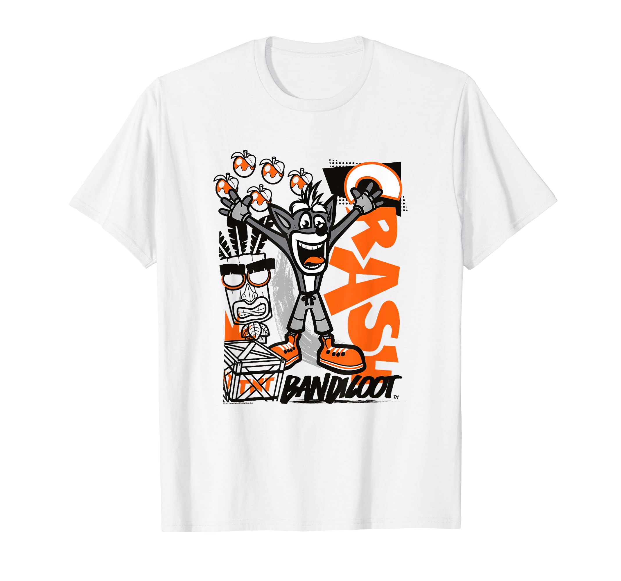 Crash Bandicoot Retro Vintage Crash Wumpa Graffiti Badge T-Shirt