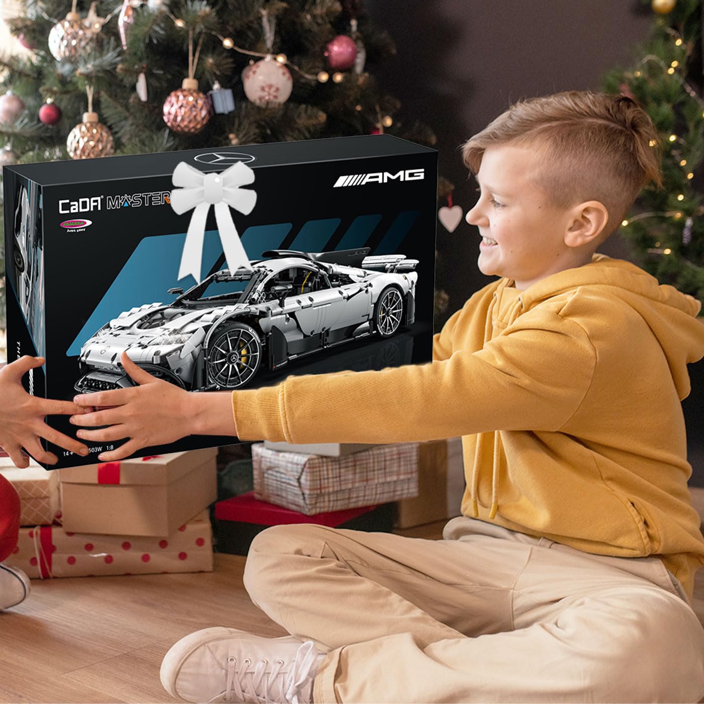 JAMARA 402862 CADA Mercedes-AMG ONE 1:8, 2,4GHz Bricks, Auto Spielzeugauto, Sport Rennwagen für Kinder ab 14 Jahre, RC Ferngesteuert, Geschenkidee für Kids, Licht, Detailgetreu