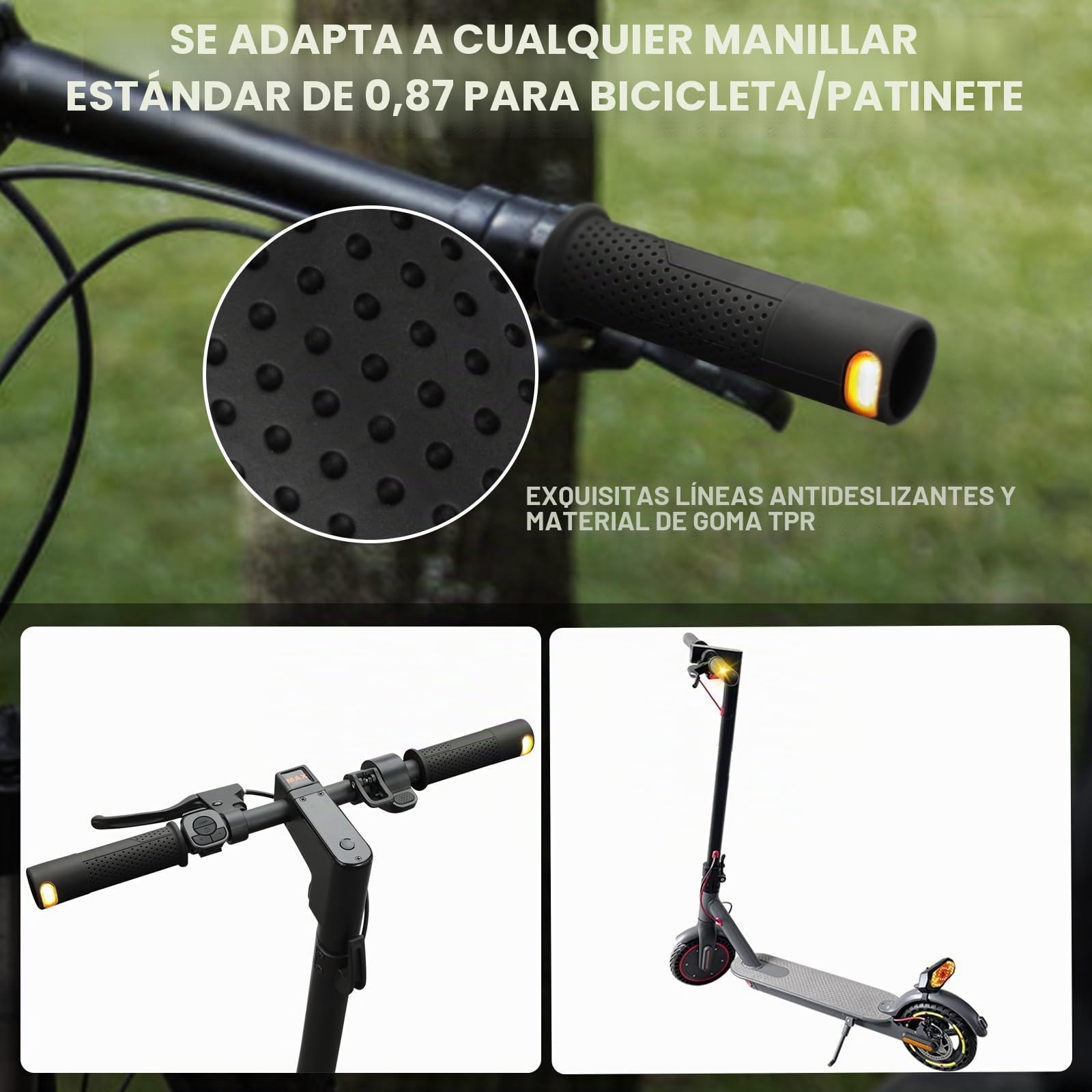E Scooter - Mango para intermitente con luz y mando a distancia USB, 2 indicadores para scooter Xiaomi M365/Pro2/1S Ninebot ES1/ES2/ES4/G30, accesorio para scooter