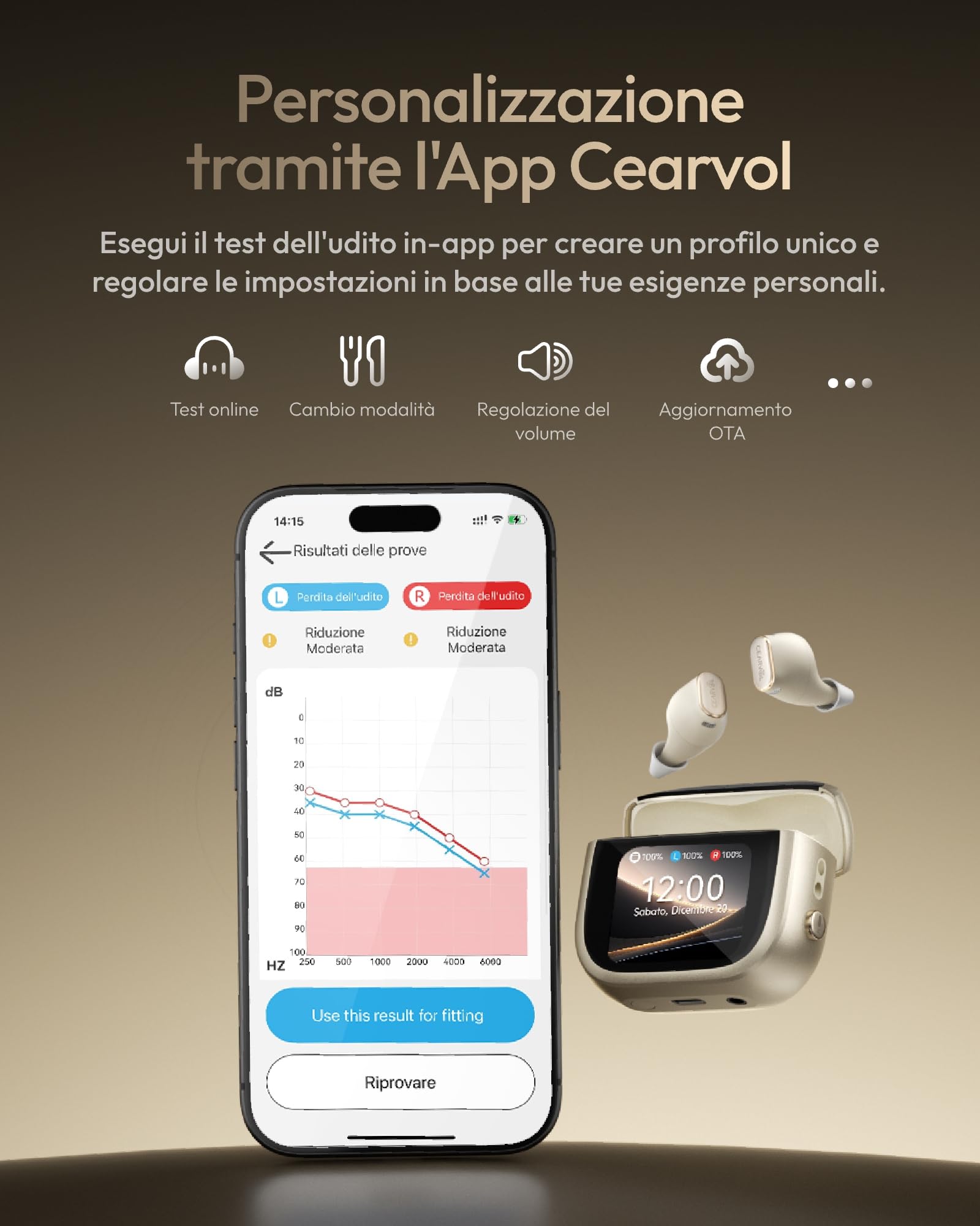 Wave Amplificatore del Suono Smart con Custodia Touchscreen, NeuroFlow AI 2.0, Connessione Bluetooth Doppio Dispositivo, Trasmettitore TV AUX-IN, Audio Nitido per Adulti (Galassia)