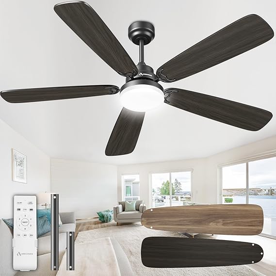 52 Inch Modern Ceiling Fan with Light