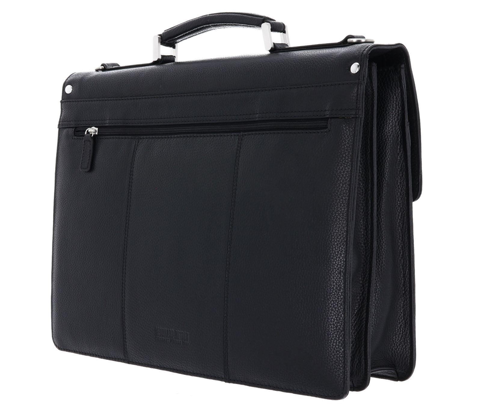 Leonhard Heyden Leder Aktentasche Businesstasche mit Laptopfach Berlin Aktenmappe 2 Fächer 7342 Schwarz