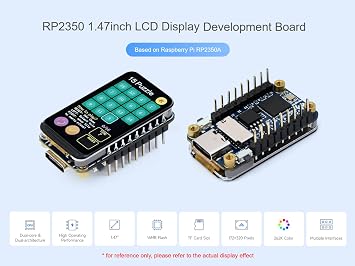 RP2350 1.47inch LCD Display MCU Board Based on Raspberry Pi RP2350 Microcontroller, with Onboard 1.47inch LCD 172320 Pixels 262K Color Display, RGB LED, etc., Type-C USB Port, with Pinheader