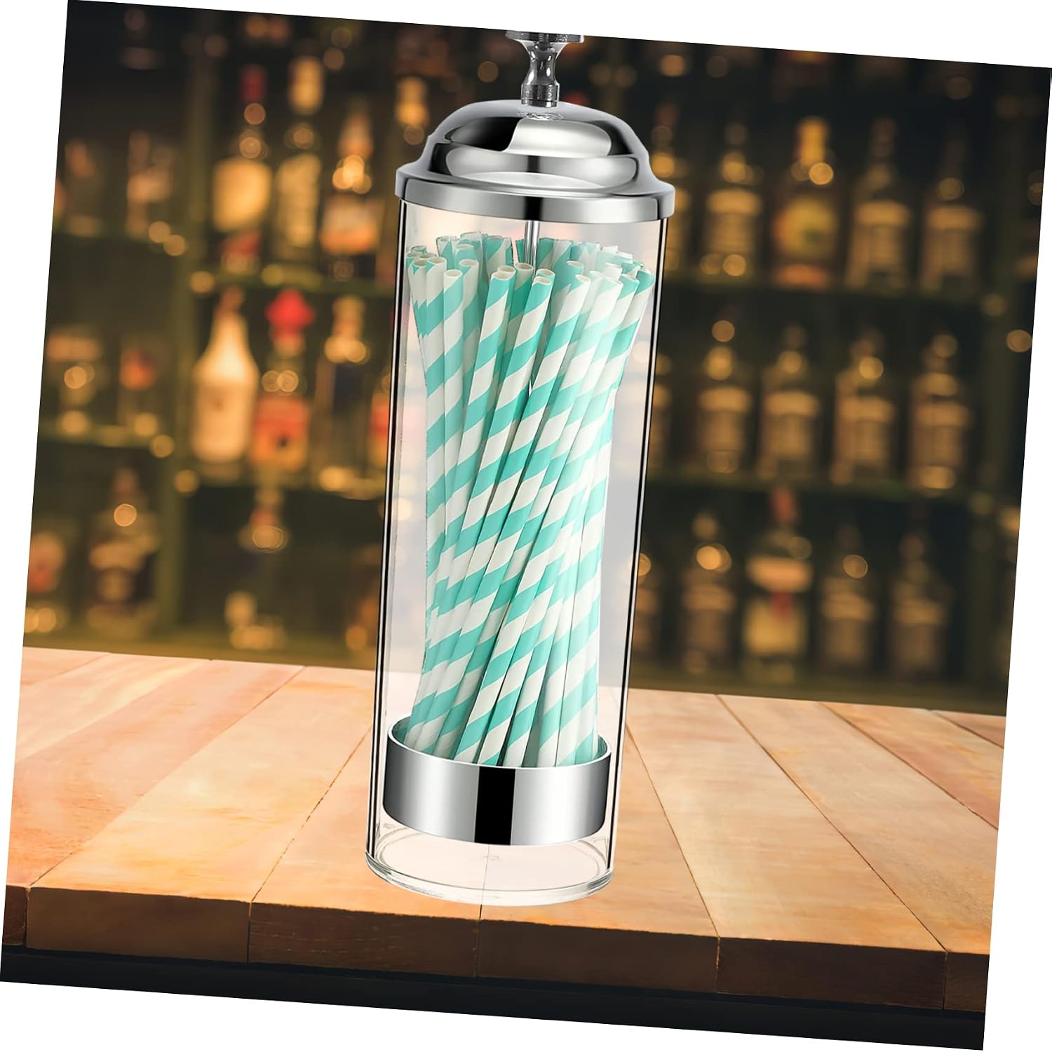 Plastic Straw Storage Bucket for Home Countertop Organizer