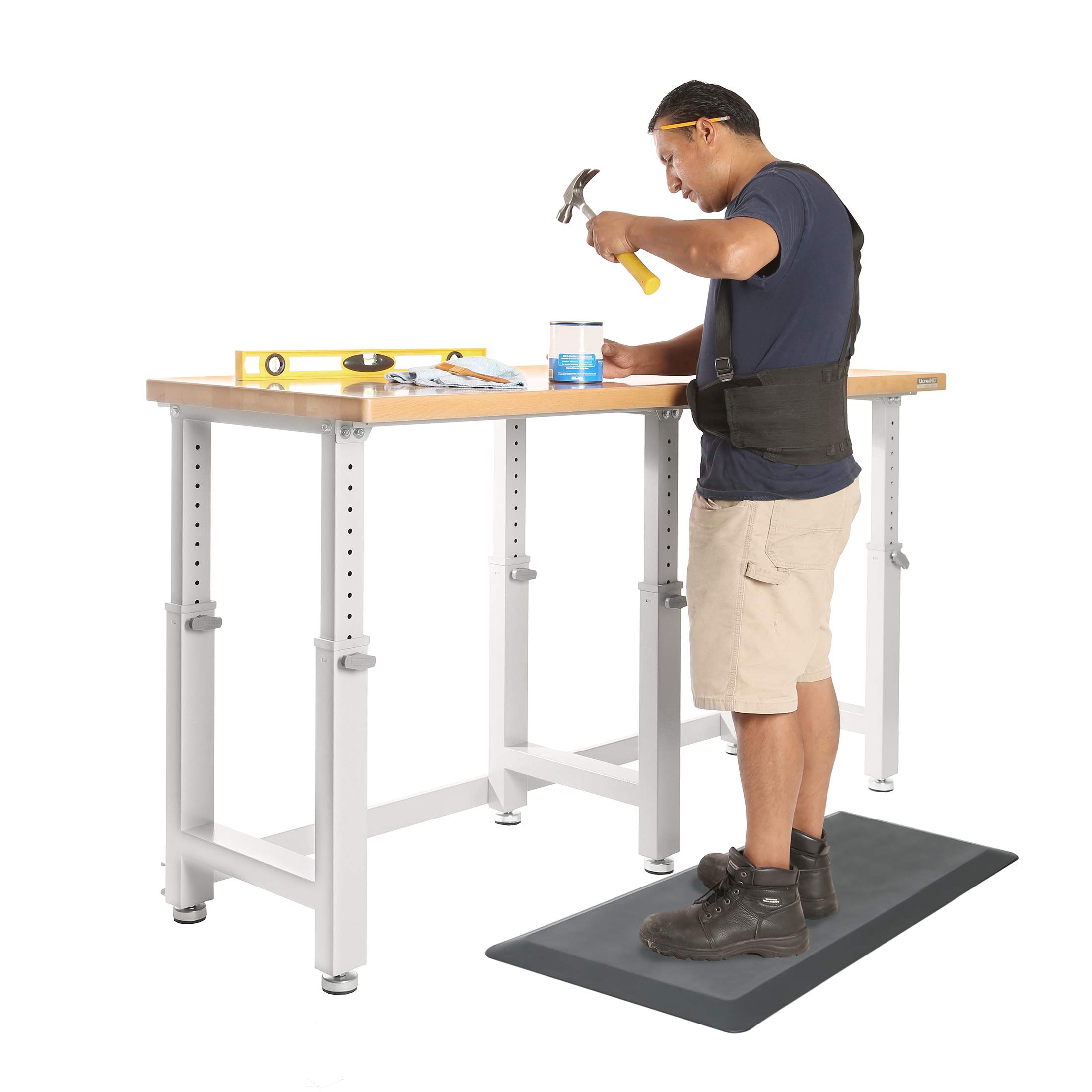 Seville Classics AIRLIFT - Tapete ergonómico antifatiga de 39 pulgadas para escritorio de pie, para oficina, hogar, garaje, cocina, color gris