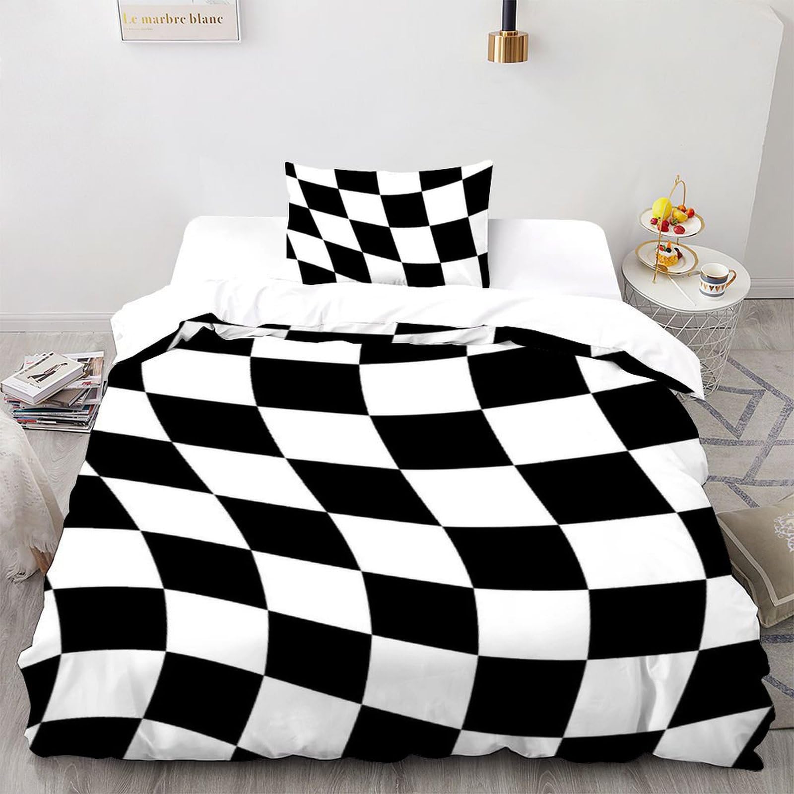 Parure de lit zippée 135x200cm géométrique pour changer votre couette rapidement sans effort