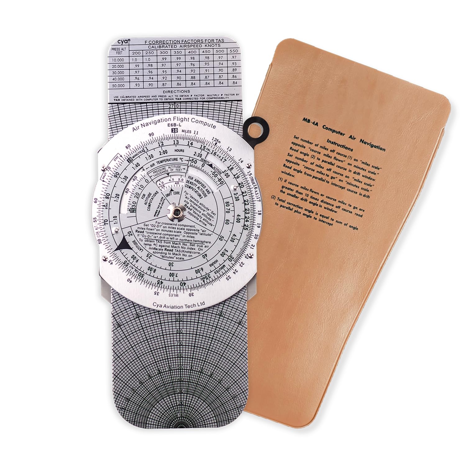 CYA Large E6B Metal Flight Computer, 11.1 x 4.8 inch, Aviation Aluminum Flight Computer, Upgrade Aviation Pilot Flight Computer Calculator Standard Flying Training Student