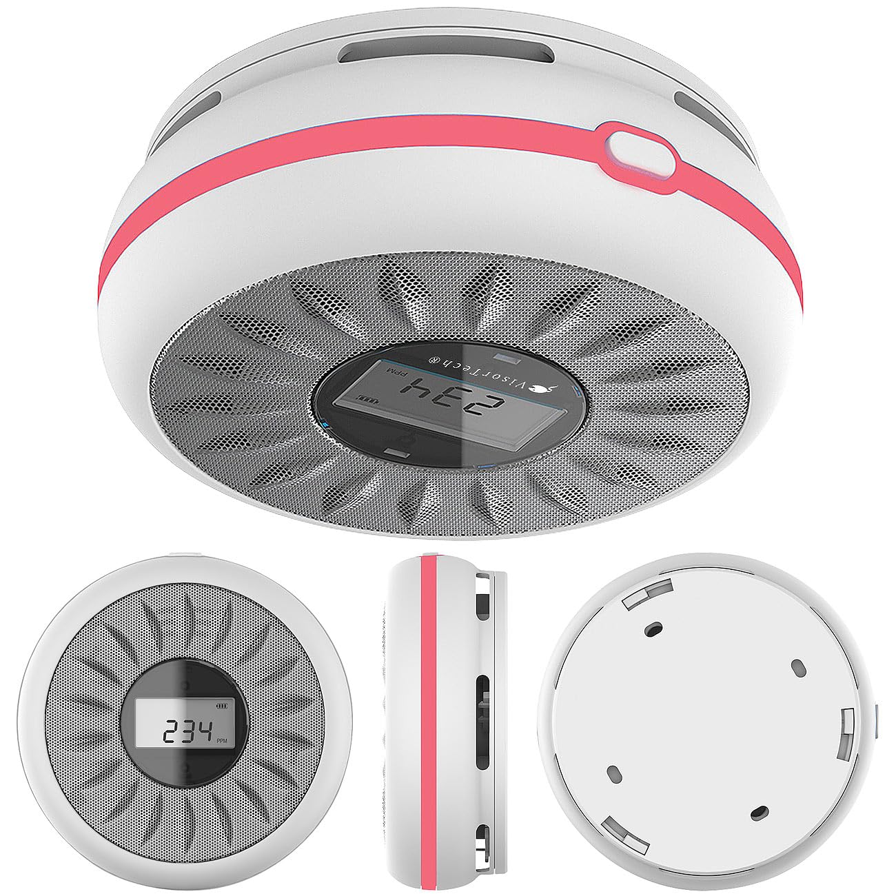 VisorTech Rilevatore Fumo e Monossido di Carbonio WiFi 2 in 1, batteria 10 anni, 85 dB, App