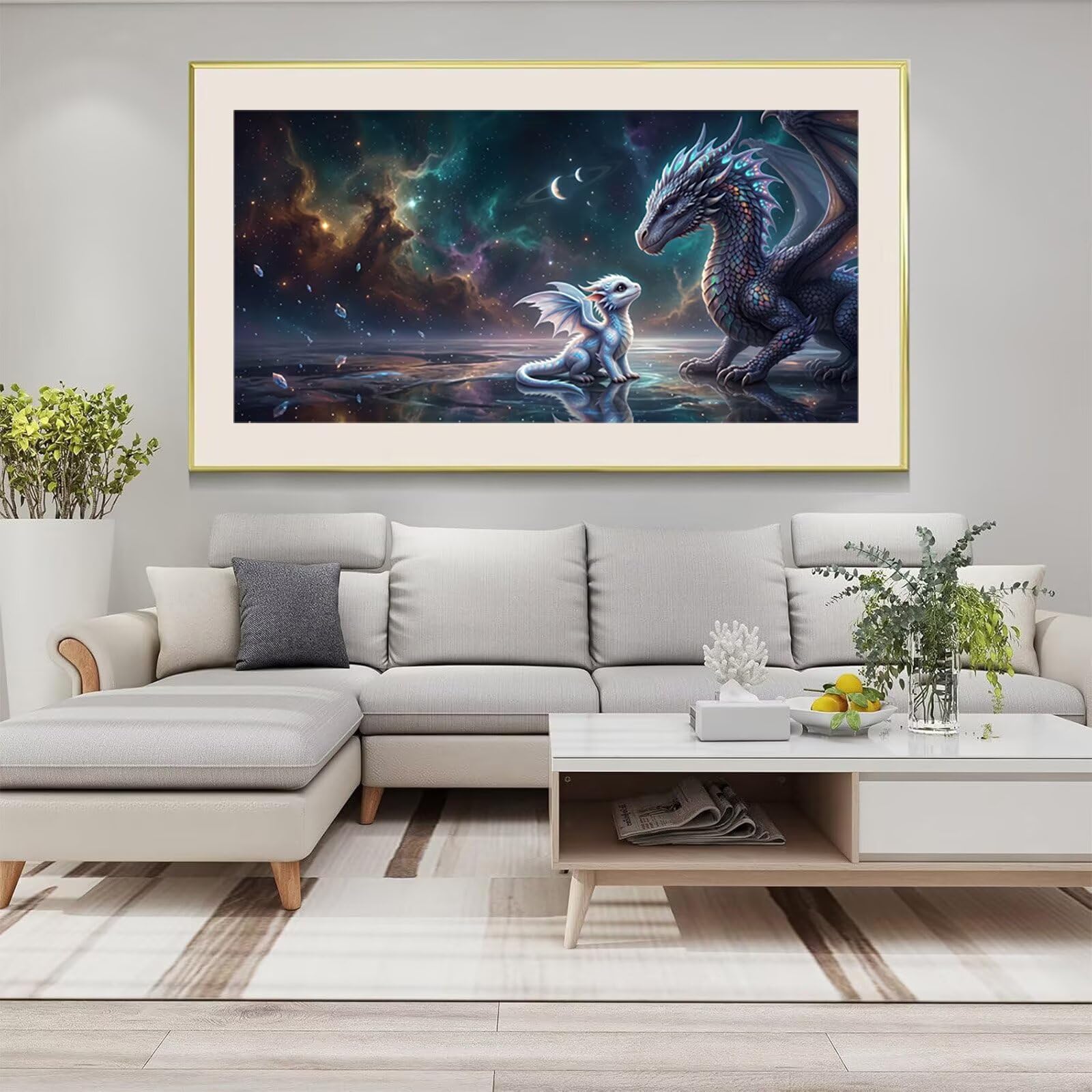 Diamond Painting Kit Completo Drago Diamond Painting Adulti Grande XXL Cielo stellato 5D DIY Passatempo per Adulti Strass Embroidery Diamantini per Home Wall Room Decor, Regalo Donna 80x160cm, Cod-970