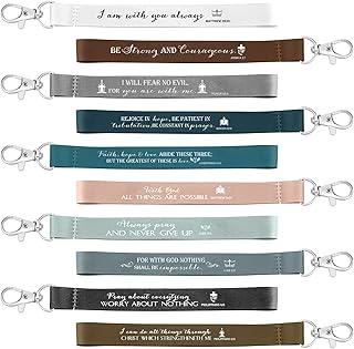 Inbagi 50 Pieces Christian Keychain Bible Verse Keychain Religious Keychains Bulk Christian Keychain Bulk Religious Easter Keychain Bulk Biblical Gifts for Women Men Father(Graceful Colors)