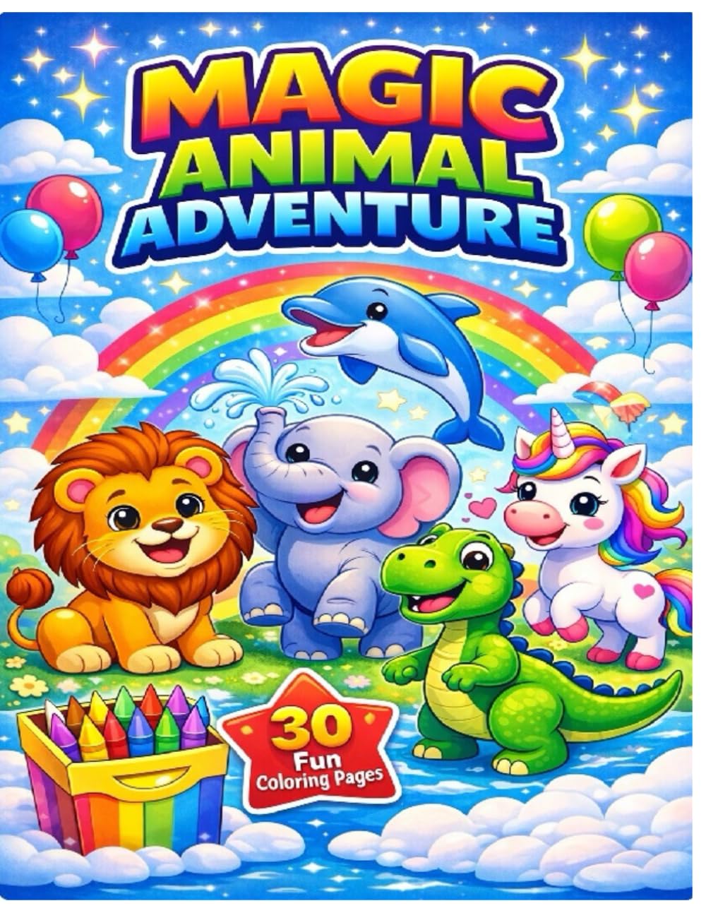 Big & Simple Coloring Book for Kids Ages 4-8:: Cute Animals, Dinosaurs, Unicorns & Fun Easy Pages for Boys & Girls