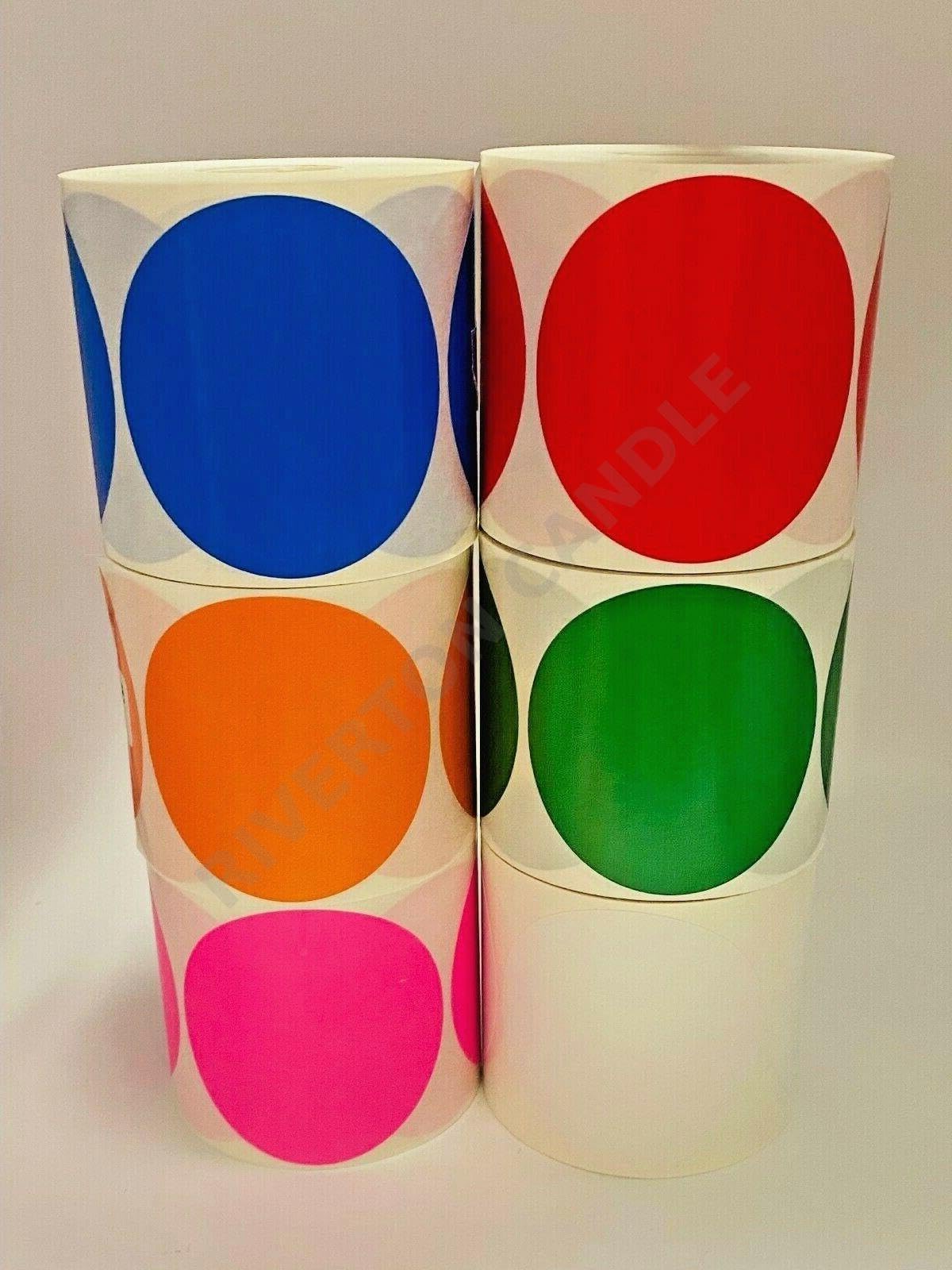 for 6 Rolls of 500 3 Round Variety Pack Color Coded Inventory Dots Labels Stickers